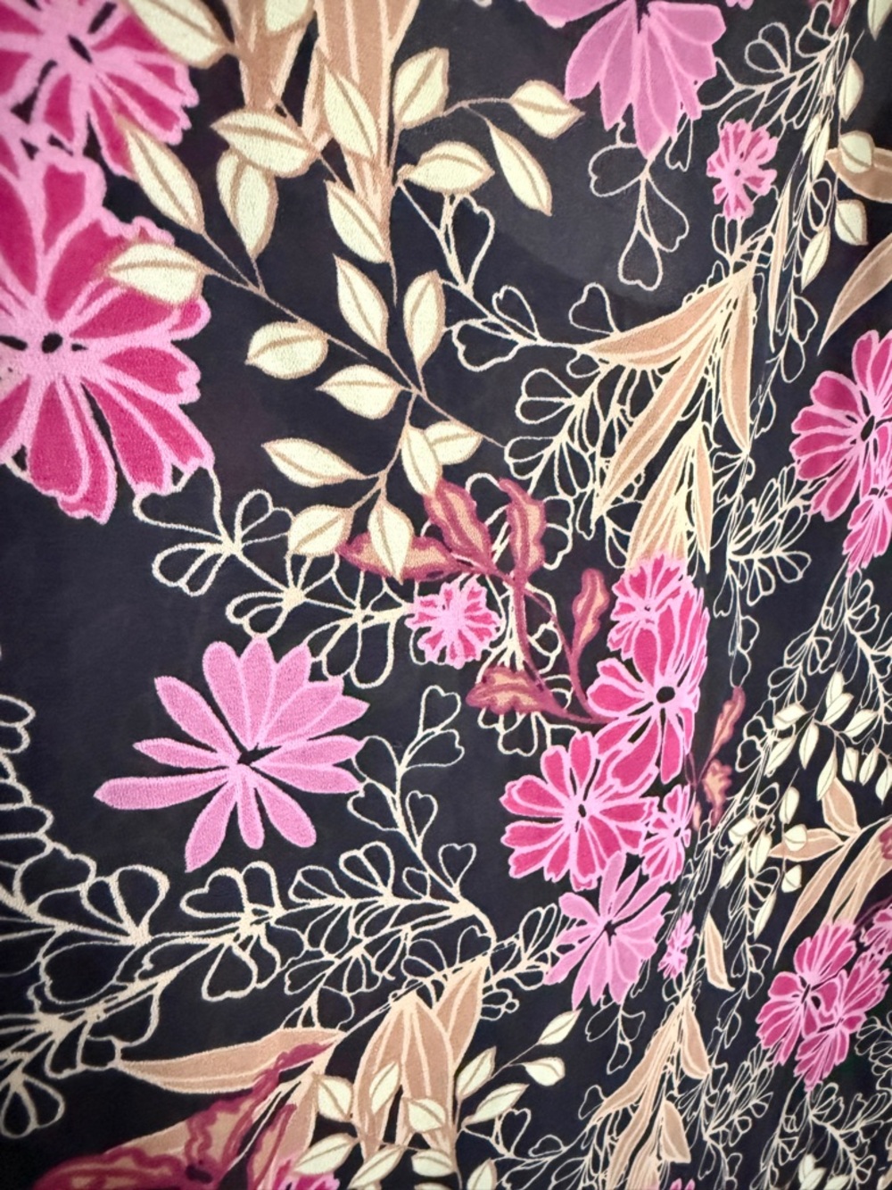 Liz Claiborne Emma James Black Pink Floral Camisole Top SZ 18W - Picture 3 of 5